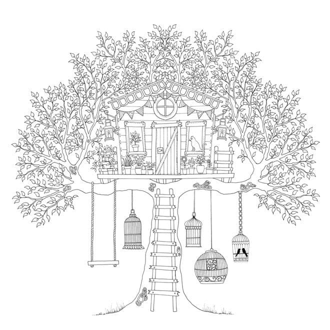 A Beautiful Treehouse coloring page