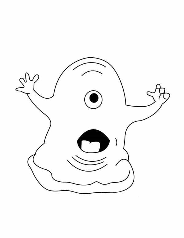 Printable Cute Slime Monster Coloring Page