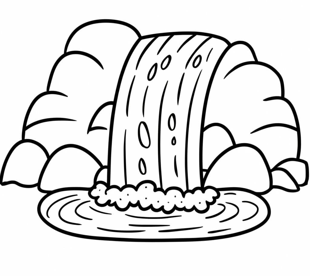 A Small Waterfall coloring page - Download, Print or Color Online for Free