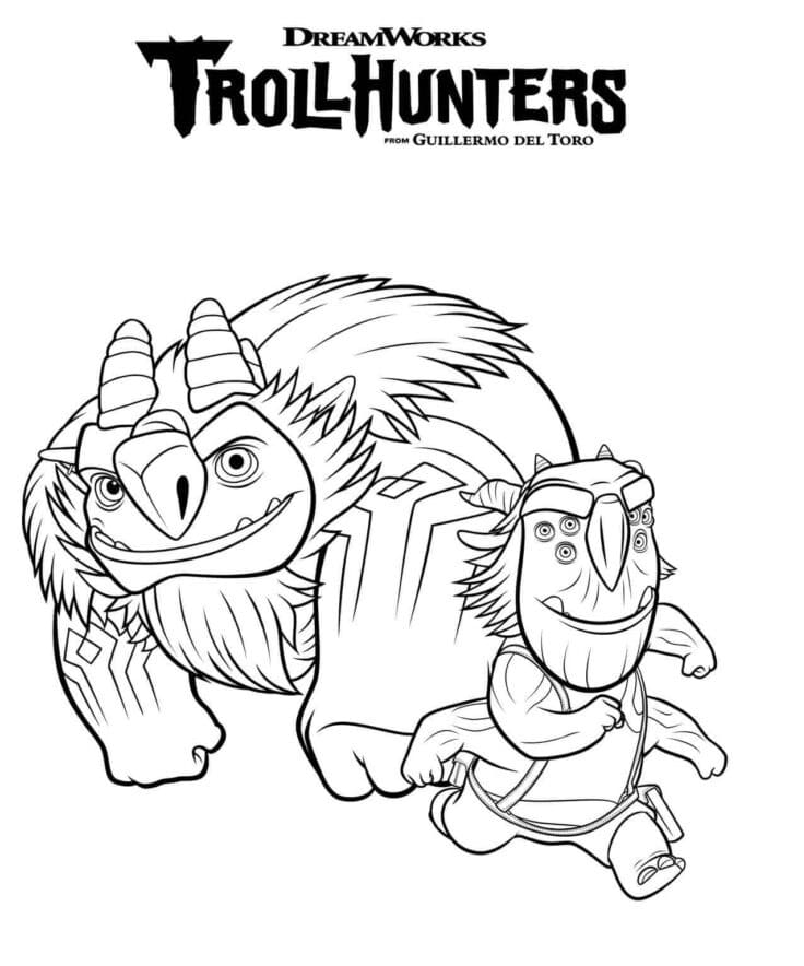 Aarghaumont and Blinky from Trollhunters coloring page