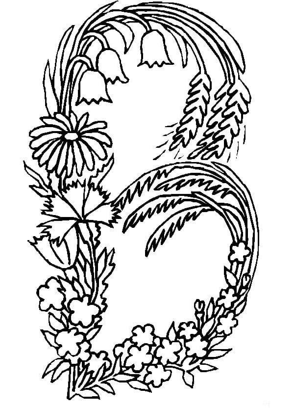 Alphabet Flower Letter B coloring page