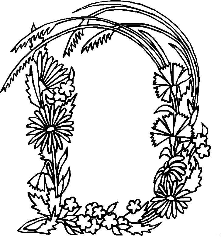 Alphabet Flower Letter D coloring page - Download, Print or Color ...