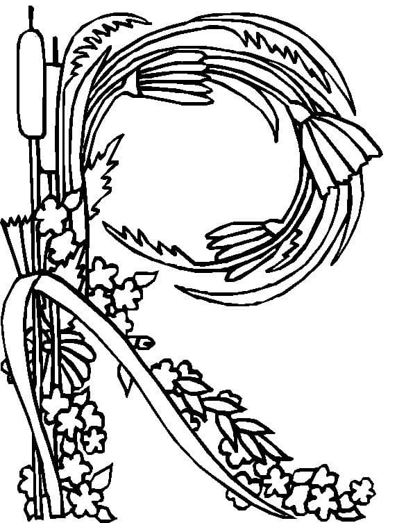 Alphabet Flower Letter R coloring page