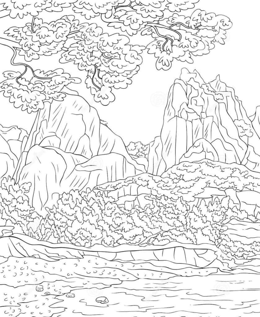 Amazing Landscape Image coloring page