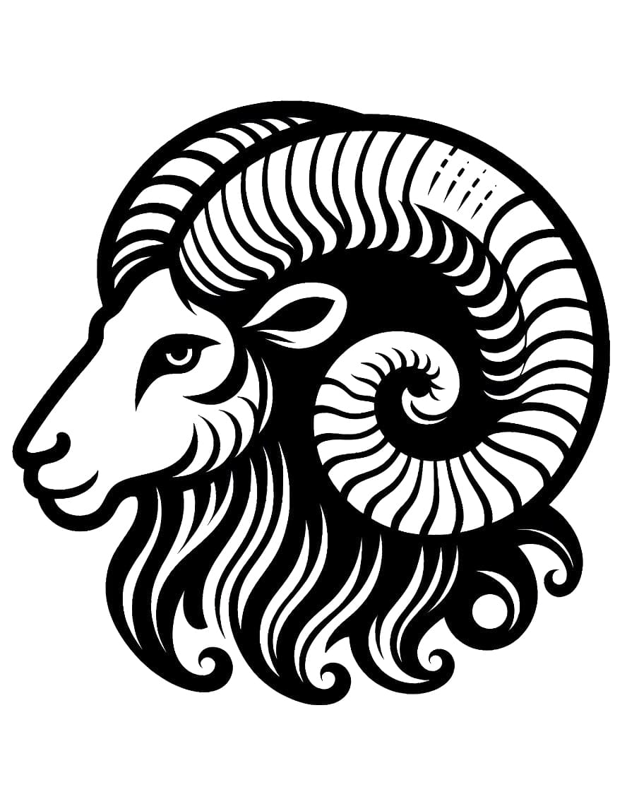 Aries Zodiac Sign coloring page - Download, Print or Color Online for Free