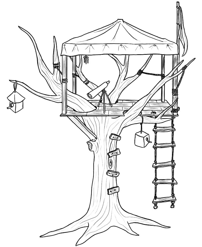 Basic Treehouse coloring page