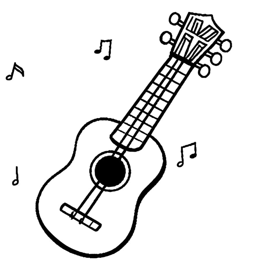 Basic Ukulele coloring page