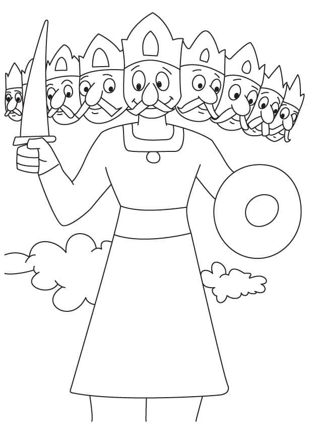 Cartoon Ravana coloring page