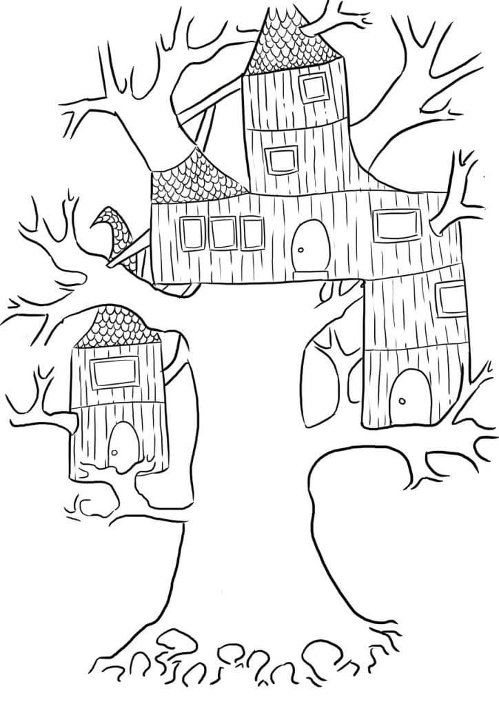 Cartoon Treehouse coloring page