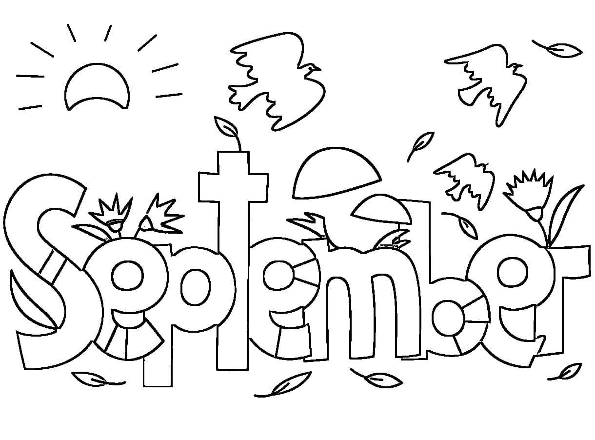 Cool September coloring page