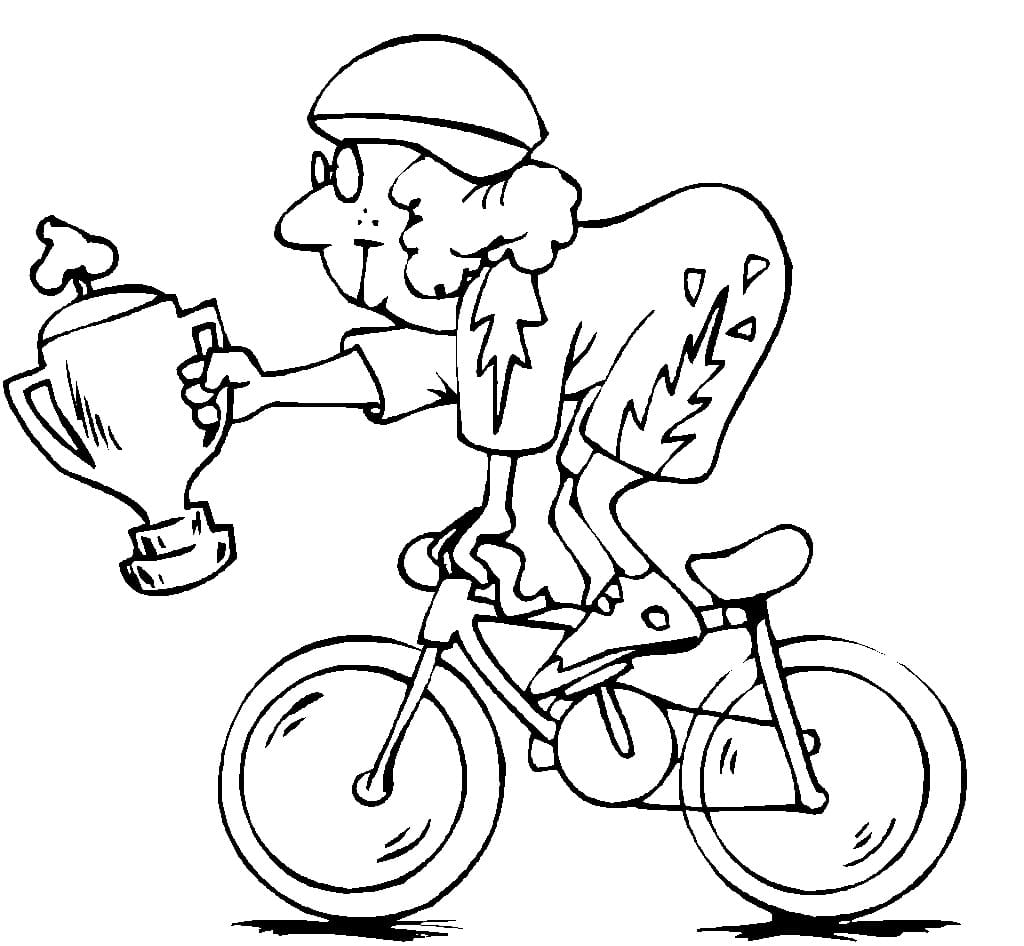 Cycling Trophy coloring page