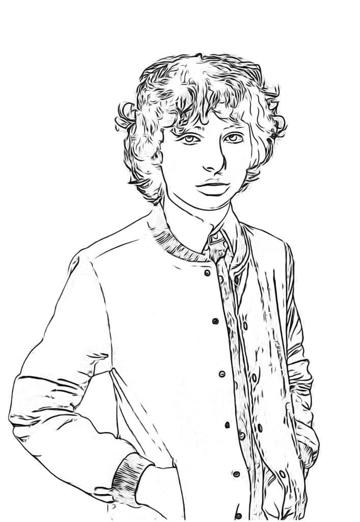 Drawing of Mike Wheeler coloring page