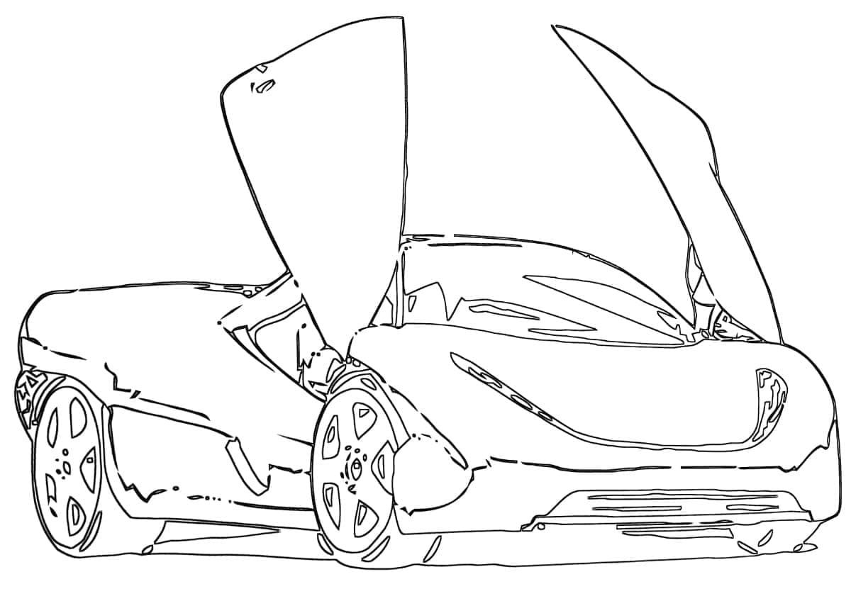 Drawing of Tesla coloring page