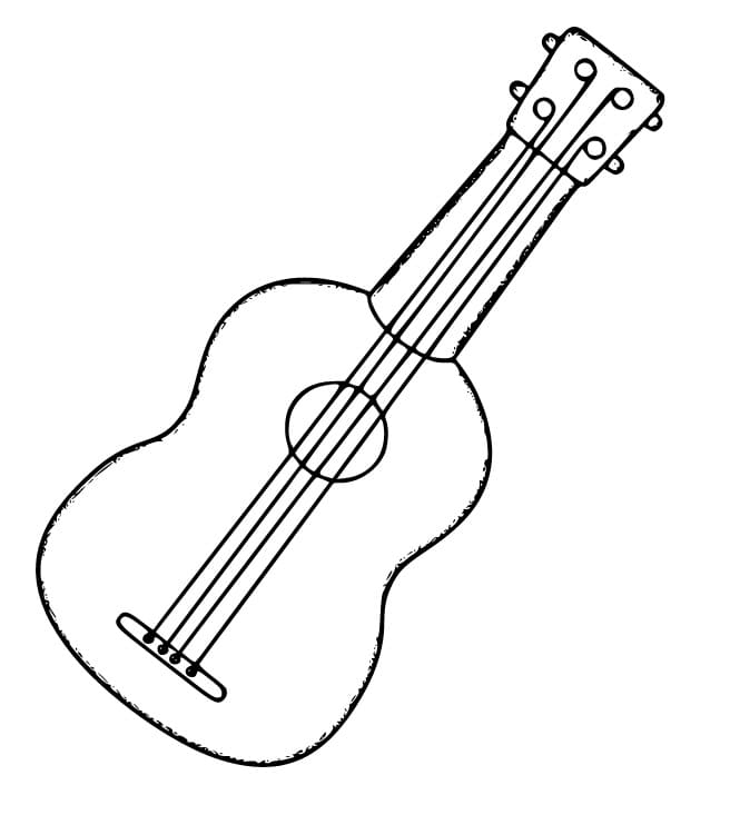 Drawing of Ukulele coloring page