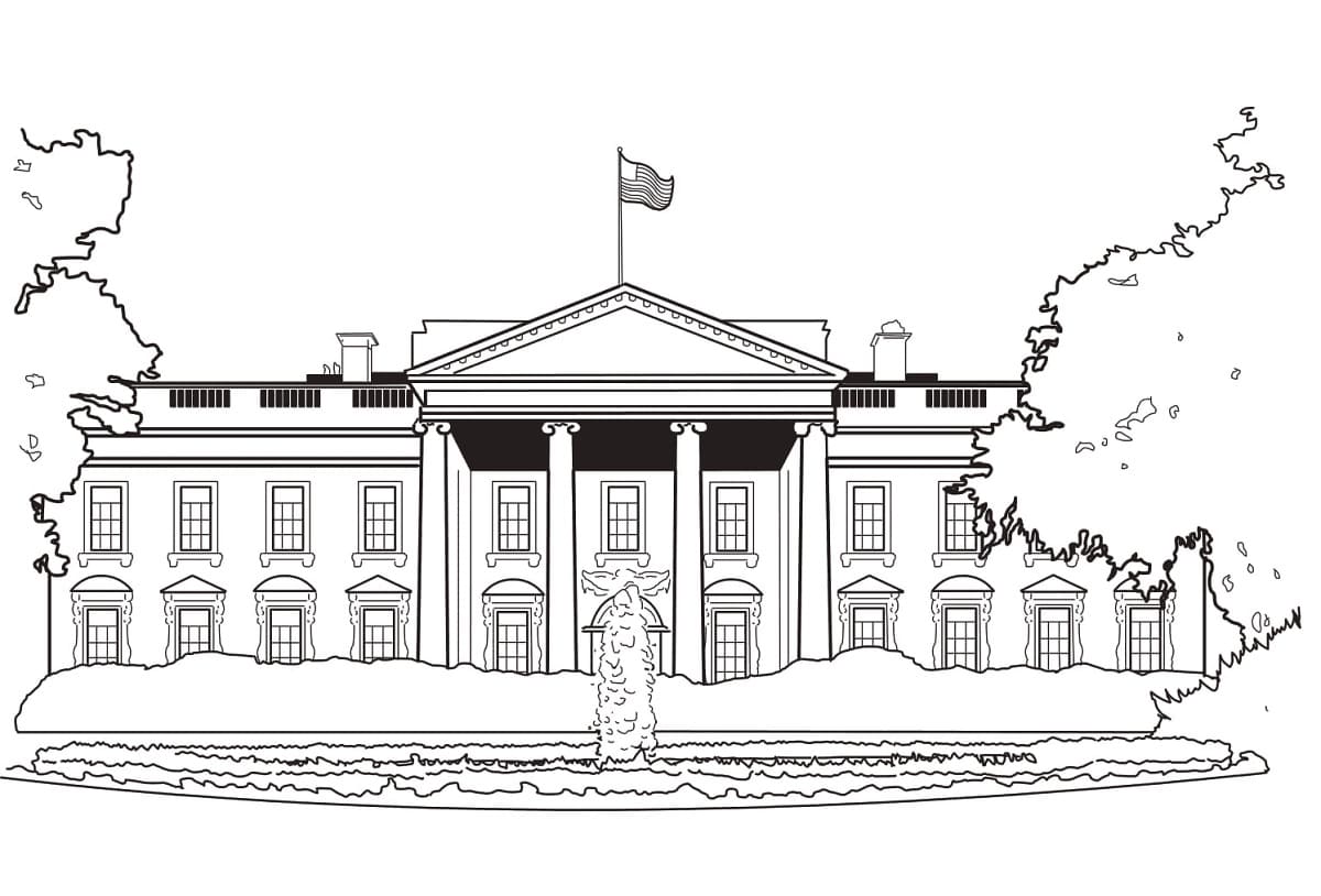 Drawing of White House coloring page - Download, Print or Color Online ...