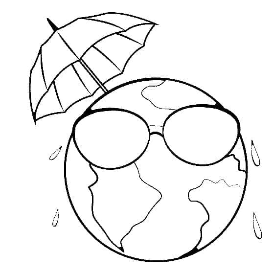 Free Drawing of Global Warming coloring page