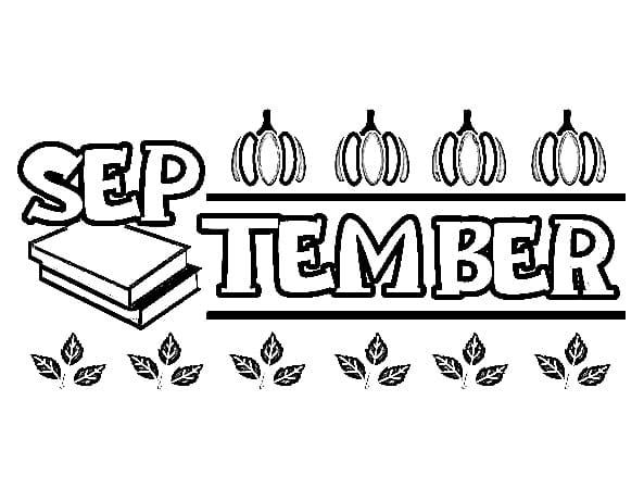 Free Drawing of September coloring page