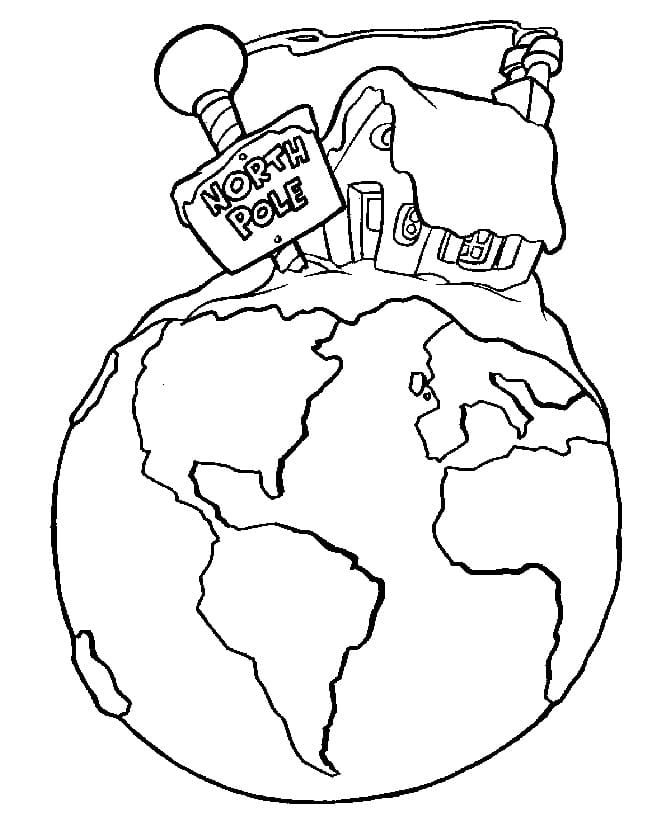 Free North Pole coloring page