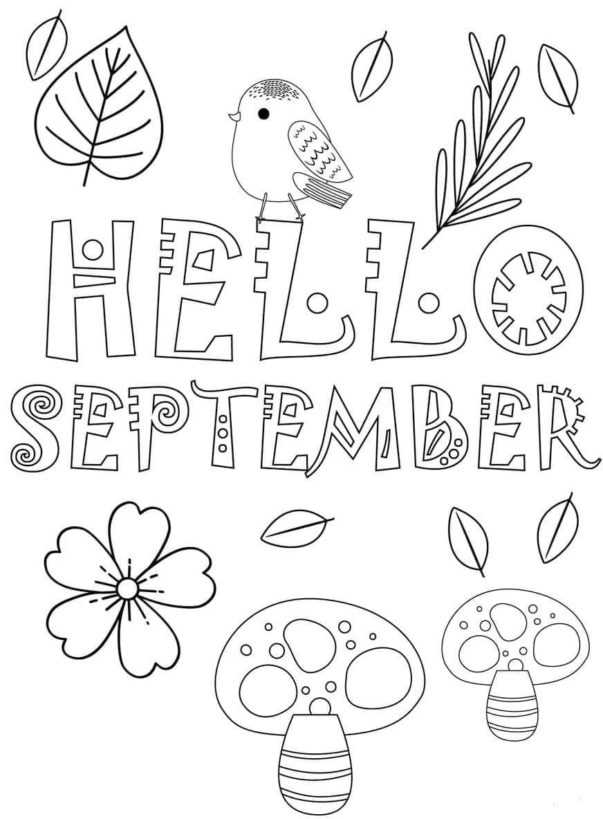 Free Printable Hello September coloring page - Download, Print or Color ...