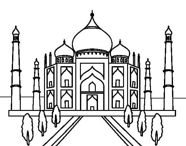 Free Printable Taj Mahal coloring page