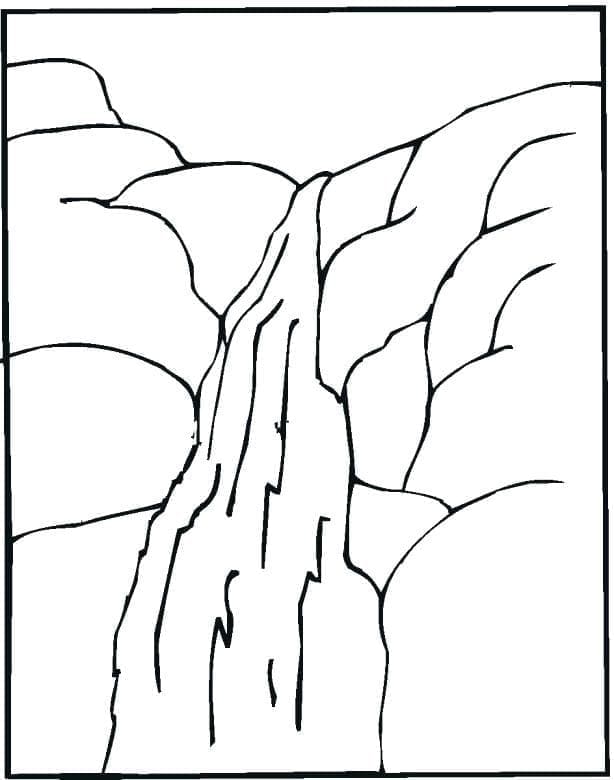 Free Printable Waterfall coloring page