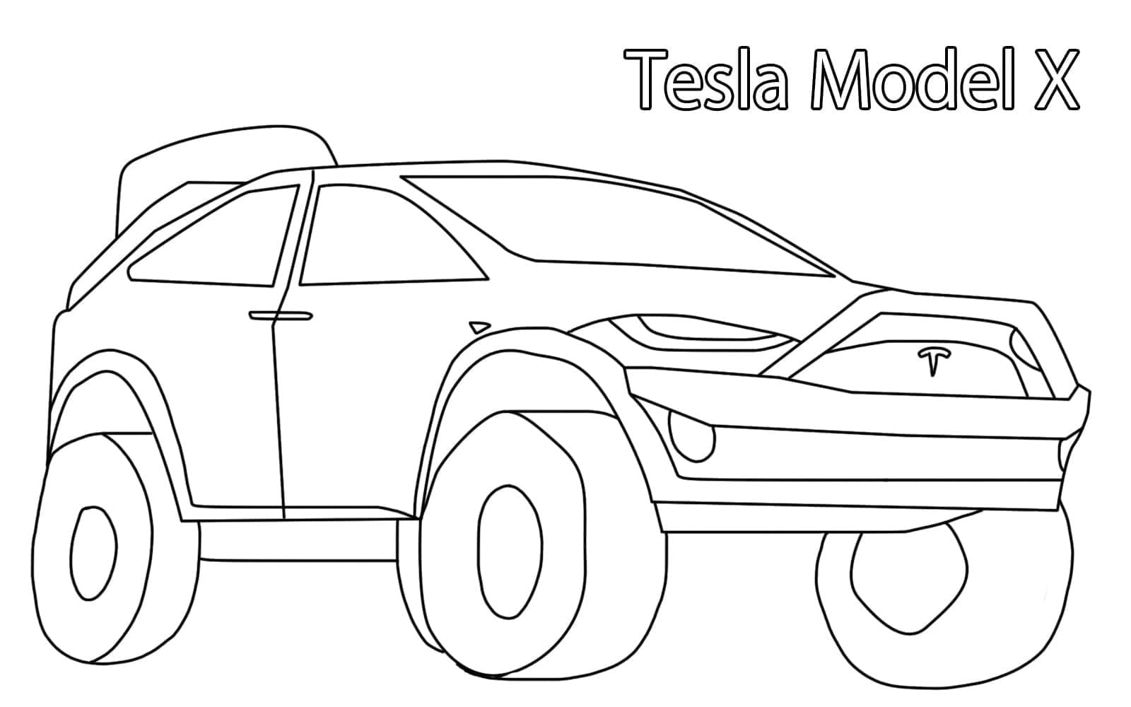 Free Tesla Model X coloring page - Download, Print or Color Online for Free