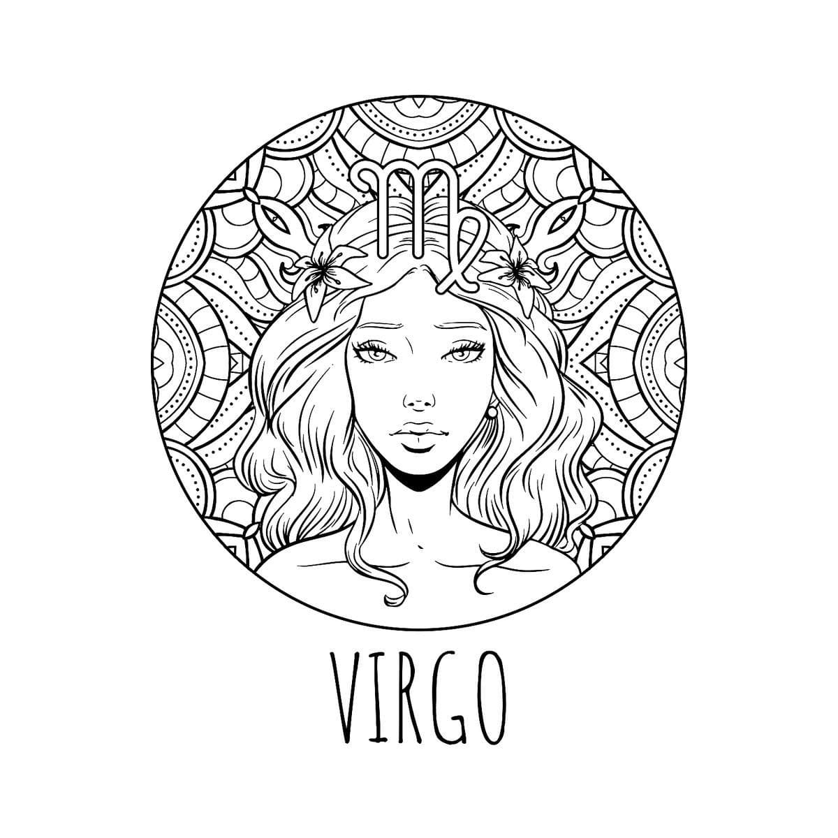 Free Virgo Zodiac Sign coloring page - Download, Print or Color Online ...