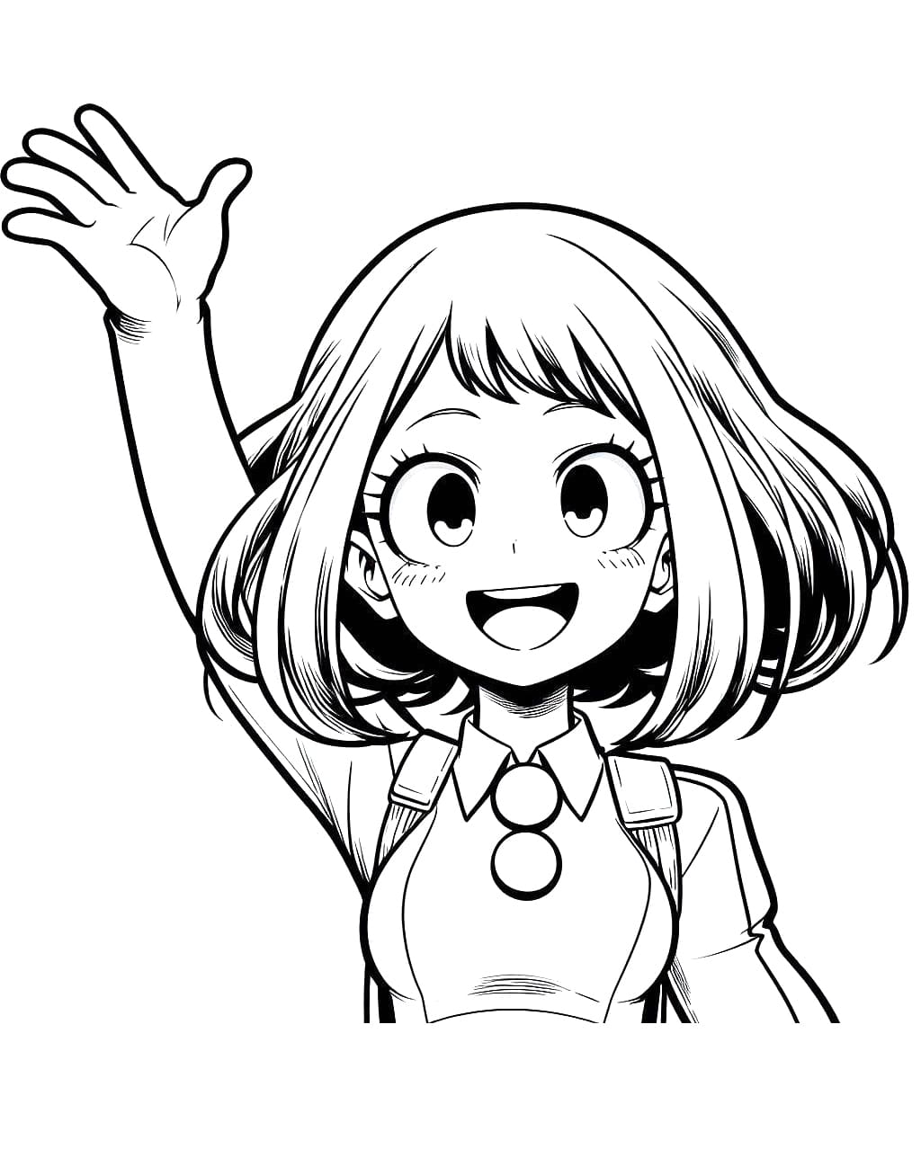 Friendly Ochako Uraraka Coloring Page Download Print Or Color Online For Free 