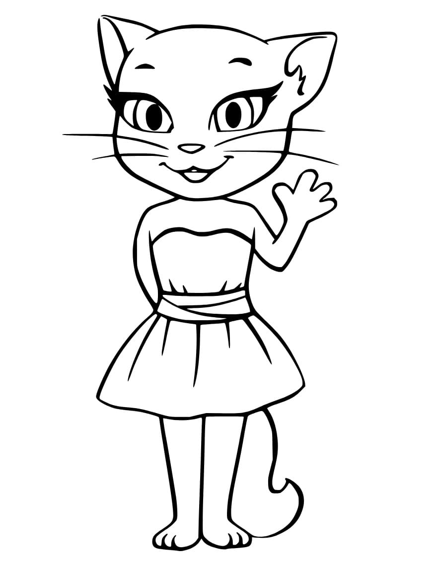 Talking Angela coloring pages