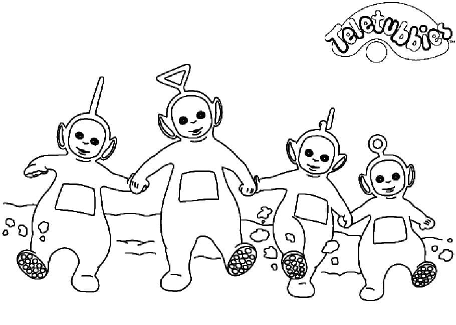 Fun Teletubbies coloring page