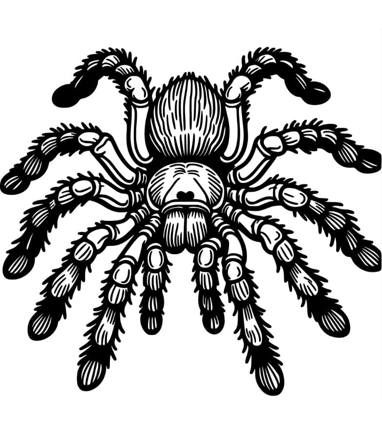 Furry Tarantula Spider coloring page