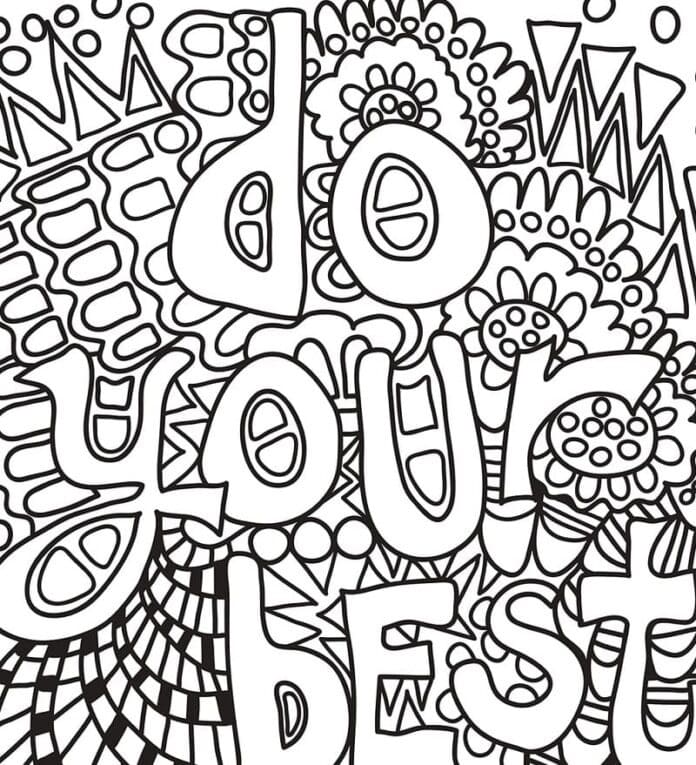 Growth Mindset – Do Your Best coloring page