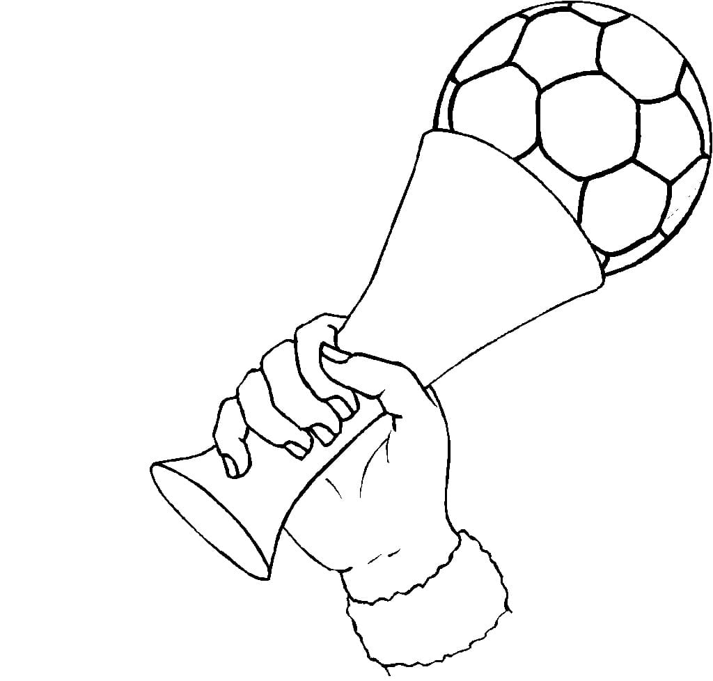 Hand is Holding Trophy coloring page