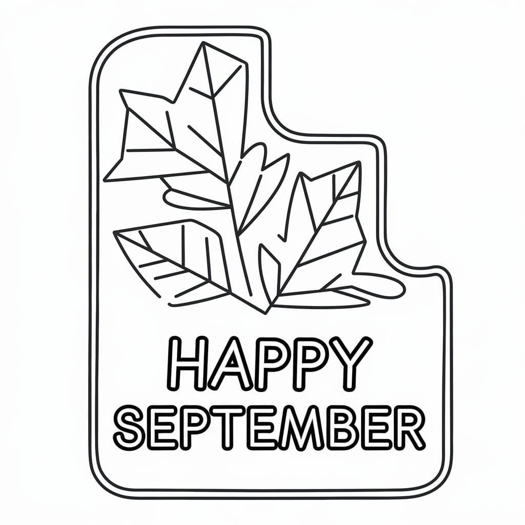 Happy September coloring page