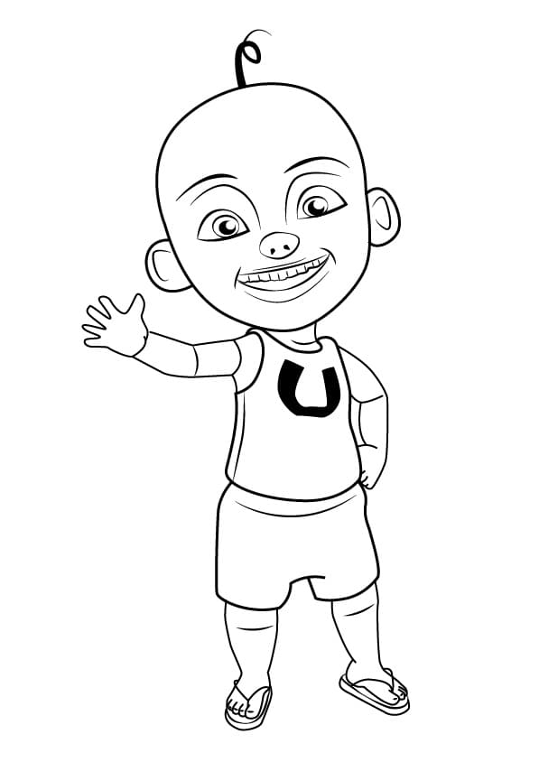 Happy Upin coloring page