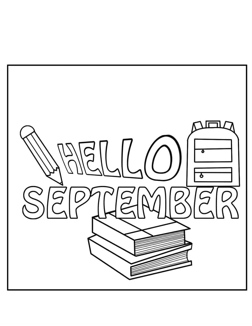 Hello September Image coloring page