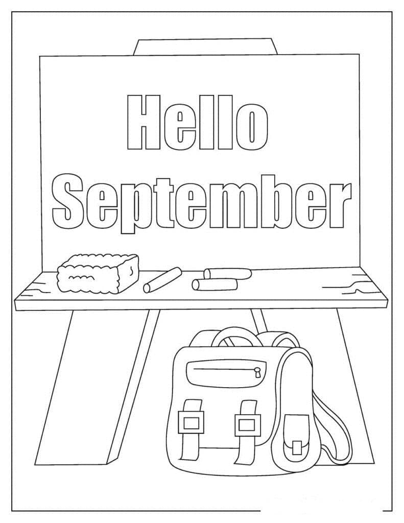 Hello September Printable coloring page - Download, Print or Color ...