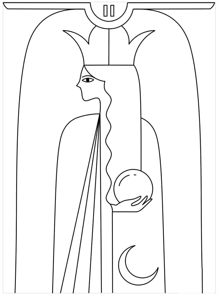 High Priestess Tarot coloring page