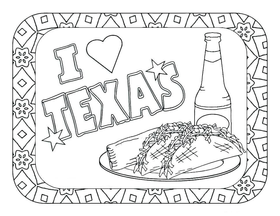 I Love Texas coloring page