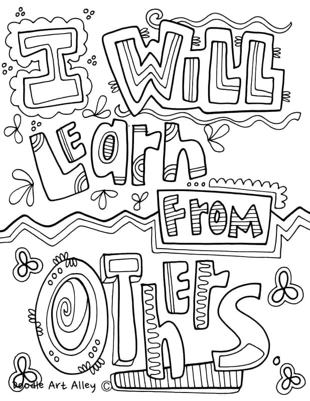 I Will Learn From Others coloring page