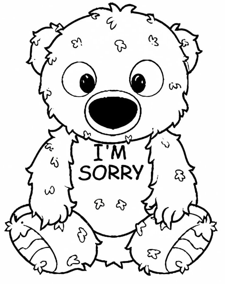 I’m Sorry Teddy coloring page