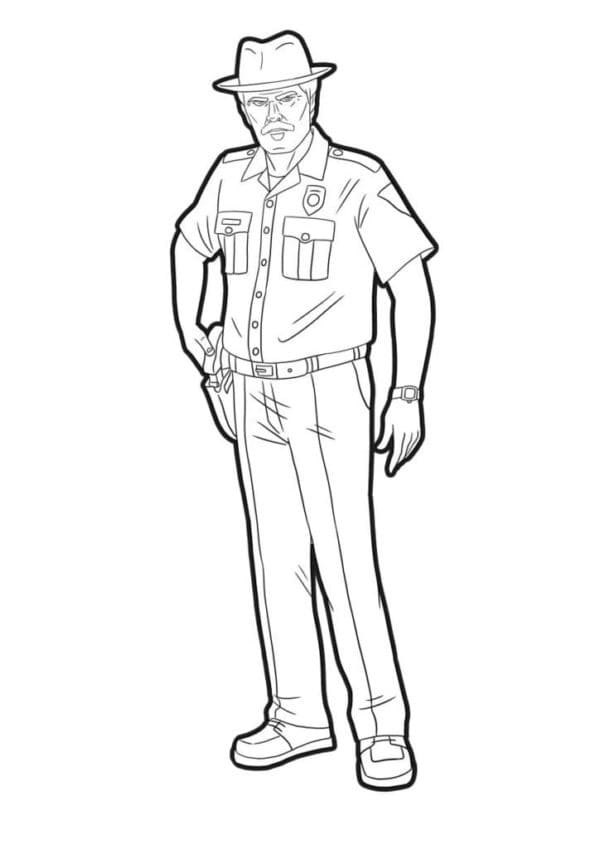 Jim Hopper from Stranger Things coloring page