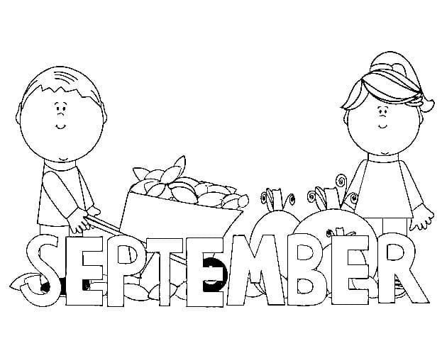 Kids and September coloring page - Download, Print or Color Online for Free