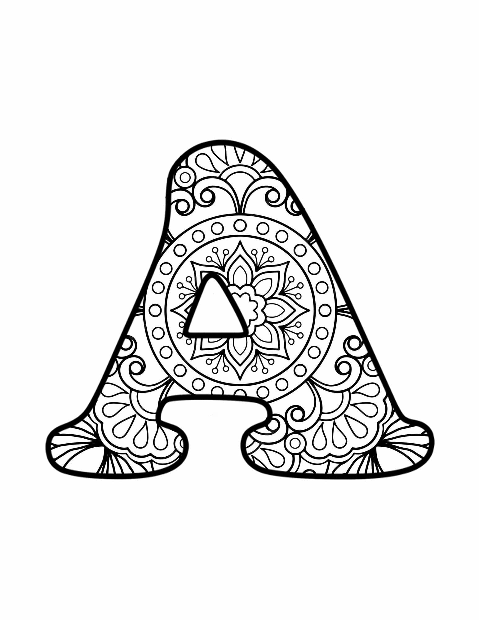 Mandala Alphabet & Letters coloring pages - ColoringLib