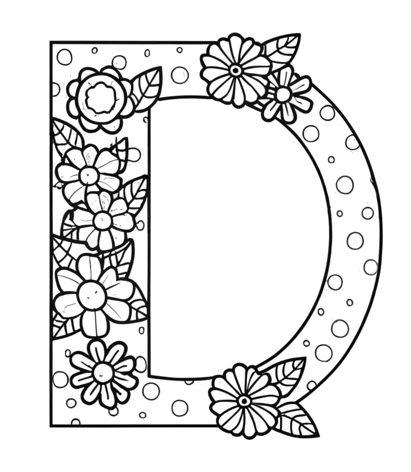 Letter D Alphabet Flower coloring page - Download, Print or Color ...