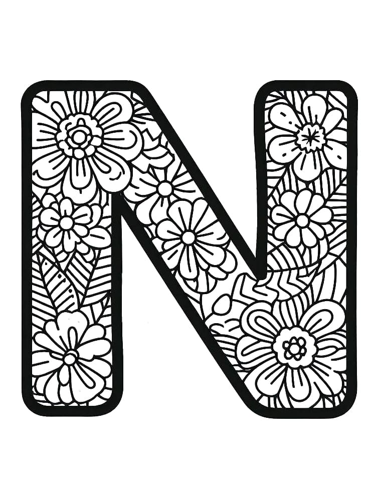 Letter N Alphabet Flower