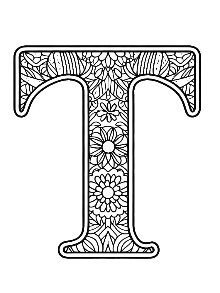 Letter T Alphabet Flower Coloring Page Download Print Or Color