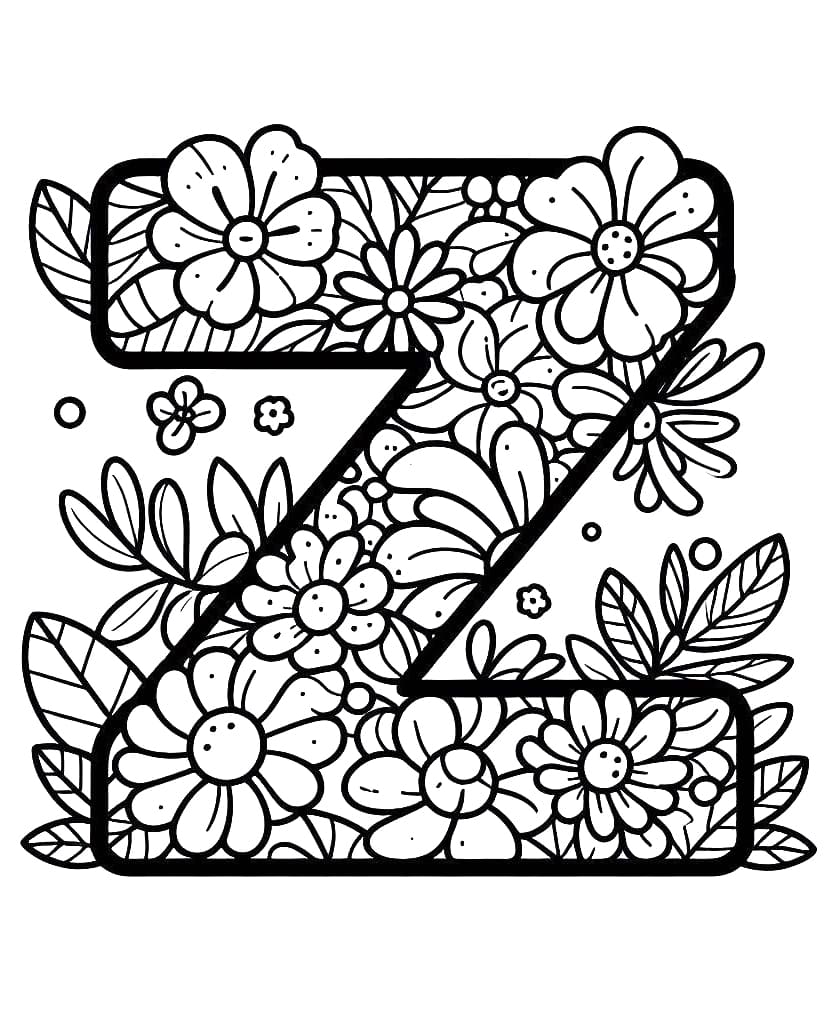 Letter Z Alphabet Flower coloring page - Download, Print or Color ...
