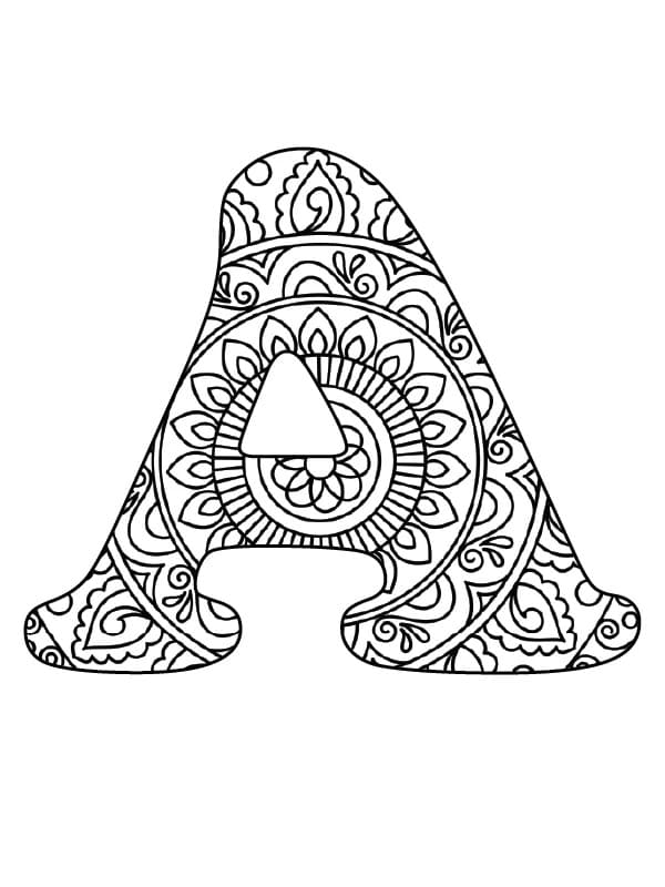 Mandala Alphabet Letter A coloring page - Download, Print or Color ...