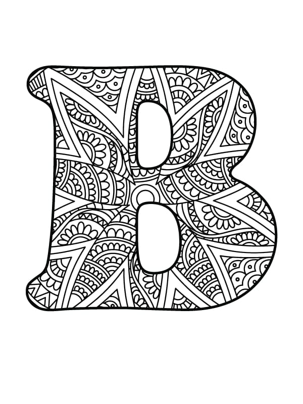 Mandala Alphabet Letter B coloring page - Download, Print or Color ...